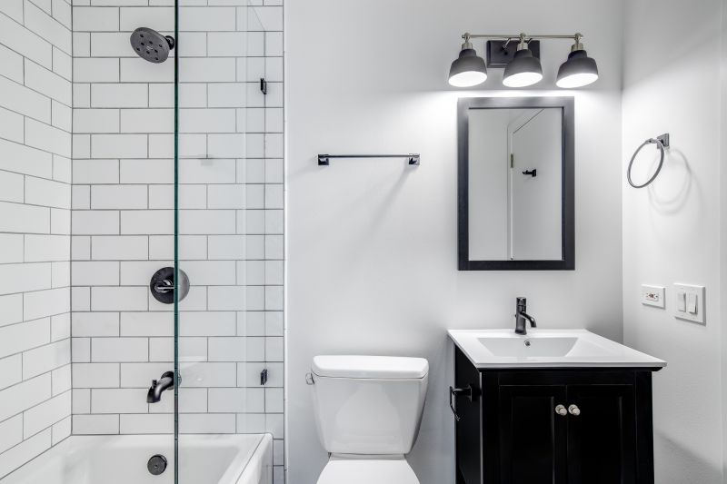 Modern Bathroom with Black Fixtures