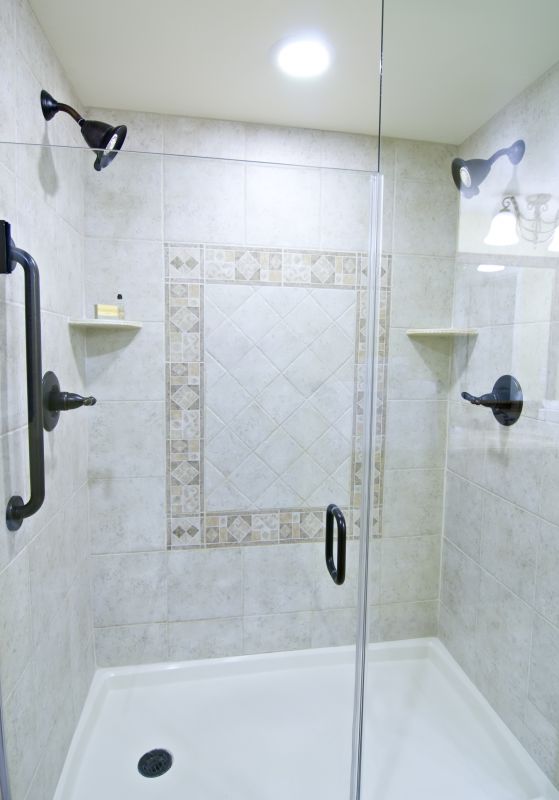 Contemporary Shower with Tile Finish